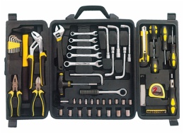 Multi-purpose tools kit in blow mould case