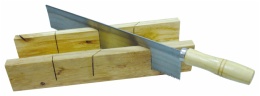 wooden mitre box with back saw